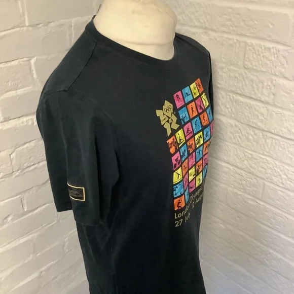 Retro Adidas London 2012 Crew Neck T Shirt - Size M - Black - P2P 21” - Picture 4 of 5